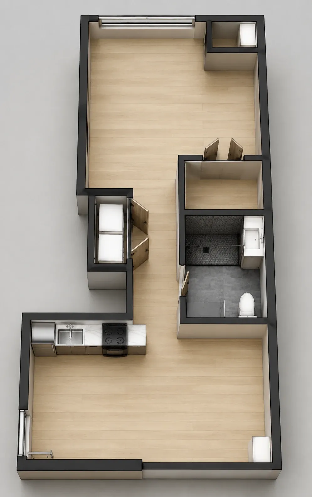 One Bedroom B3 floor plan — The Ranstead