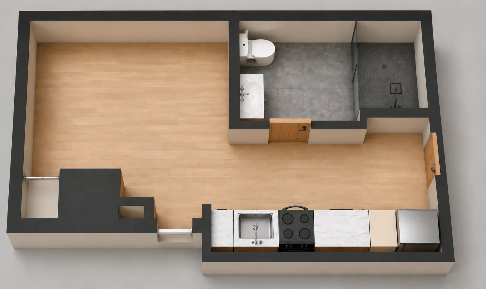 Studio B6 floor plan — The Ranstead