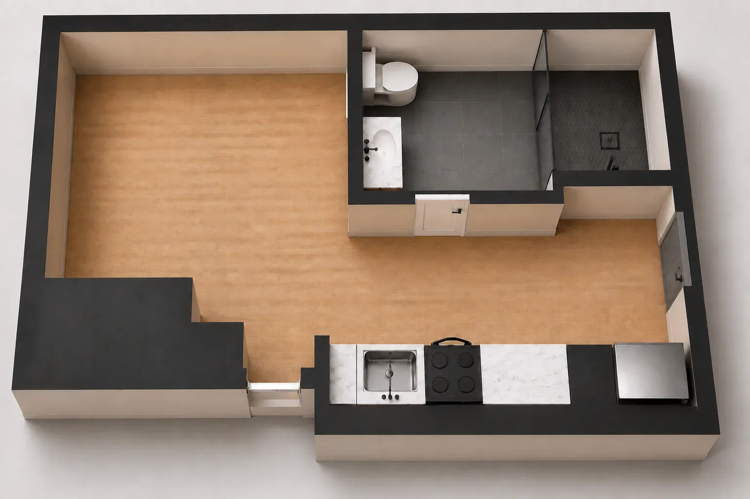 Studio B6 floor plan — The Ranstead