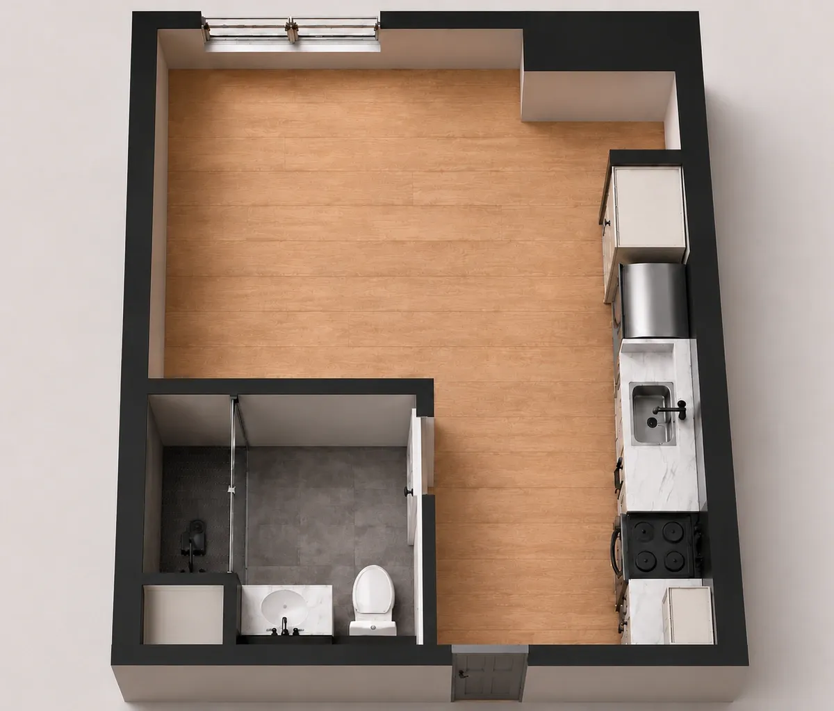 Studio B1 floor plan — The Ranstead