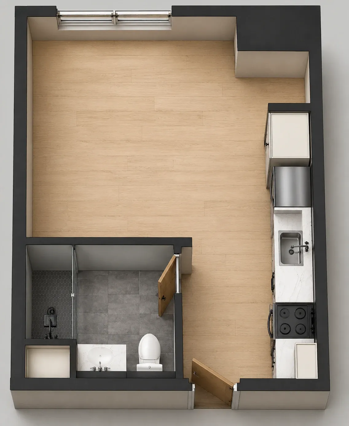Studio B1 floor plan — The Ranstead