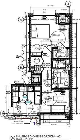 One Bedroom A2 floor plan — The Ranstead