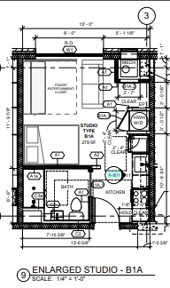 Studio B1A floor plan — The Ranstead