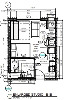 Studio B1B floor plan — The Ranstead