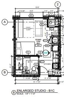 Studio B1C floor plan — The Ranstead